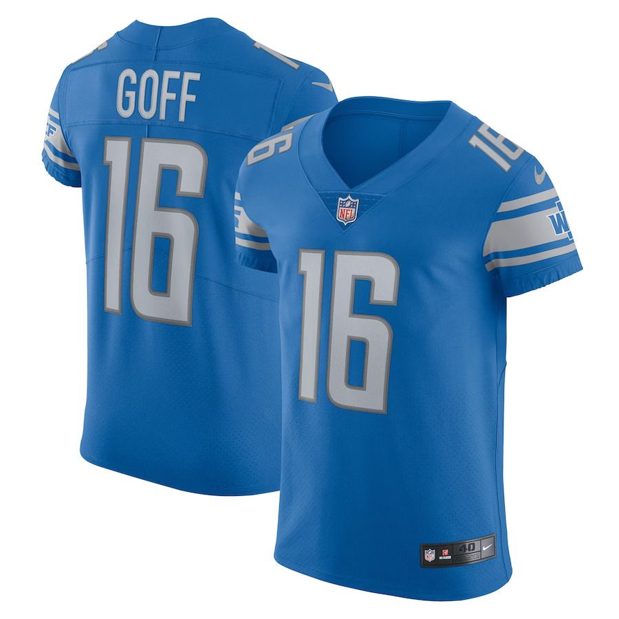 Men Detroit Lions #16 Jared Goff Nike Blue Vapor Elite Player NFL Jersey